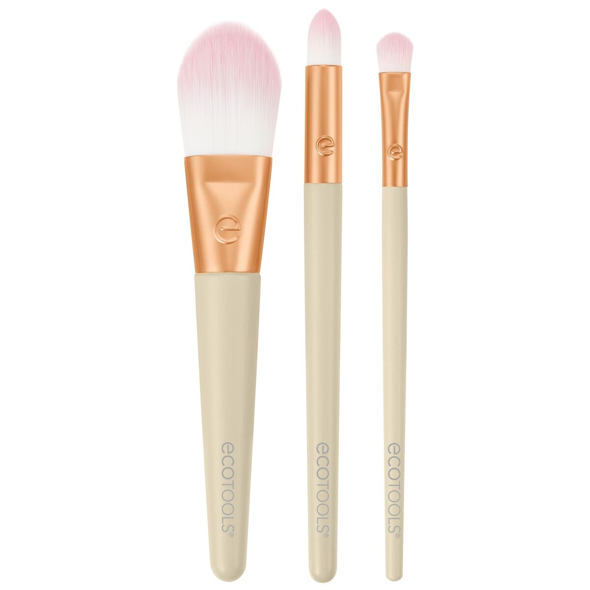Sett med Sminkebørster Ecotools Ready Glow Begrenset utgave 3 Deler
